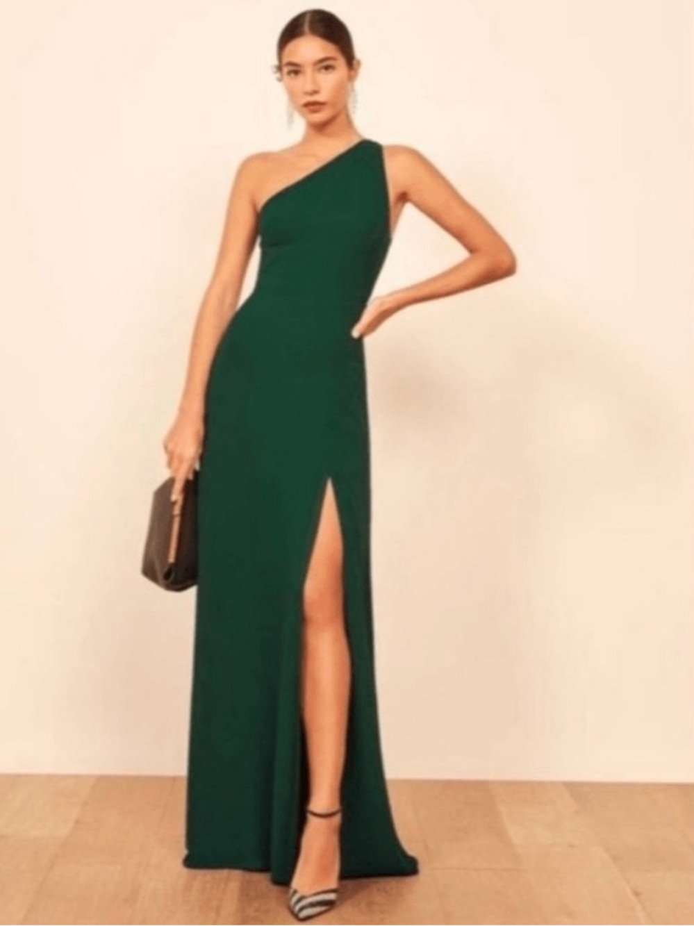 Reformation Evelyn Dress in Forest